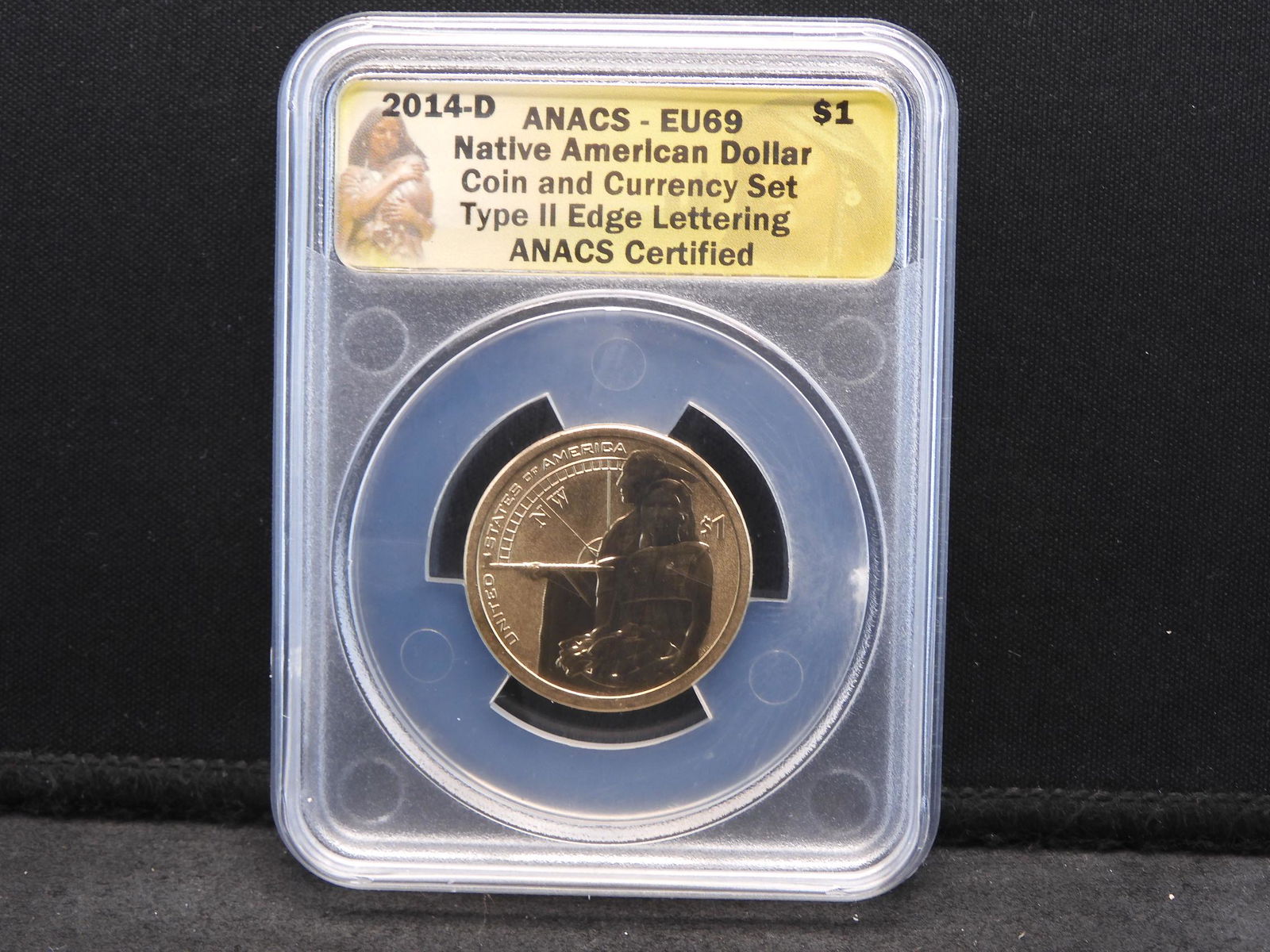 2014-D ANACS EU69 Native American Dollar - Type II Edge (1 of 4)