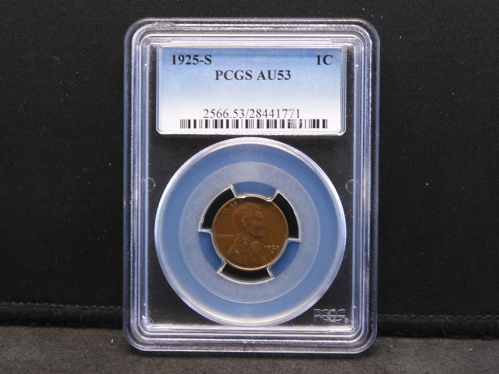 1925-S PCGS AU53 Lincoln Wheat Cent - Tough Date, (1 of 4)