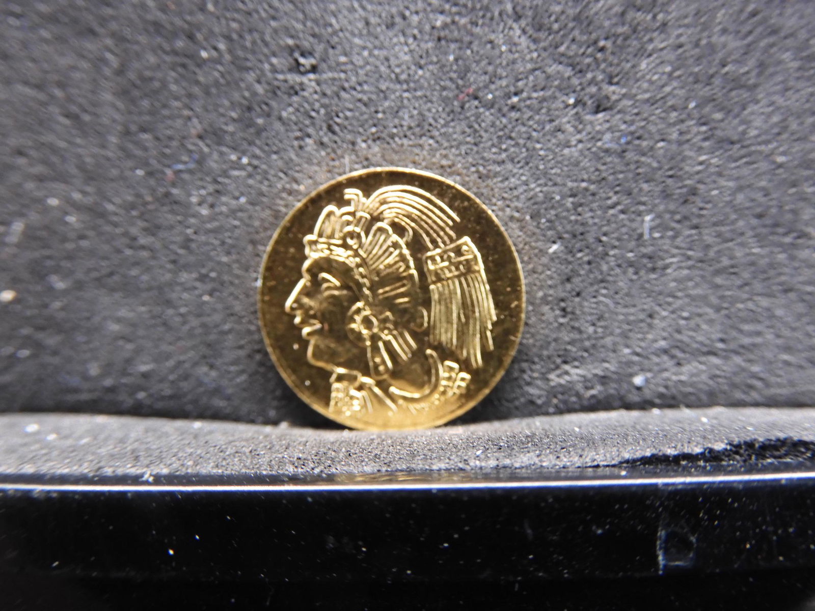 Solid Gold Mexico Maximilian Round Aztec (1 of 3)