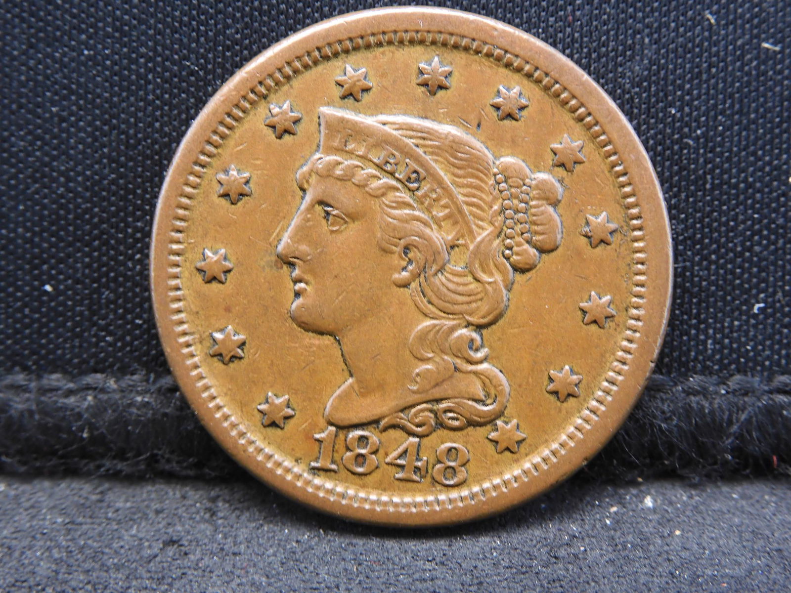 1848 Braided Hair Large Cent - Gorgeous High Grade (1 of 2)