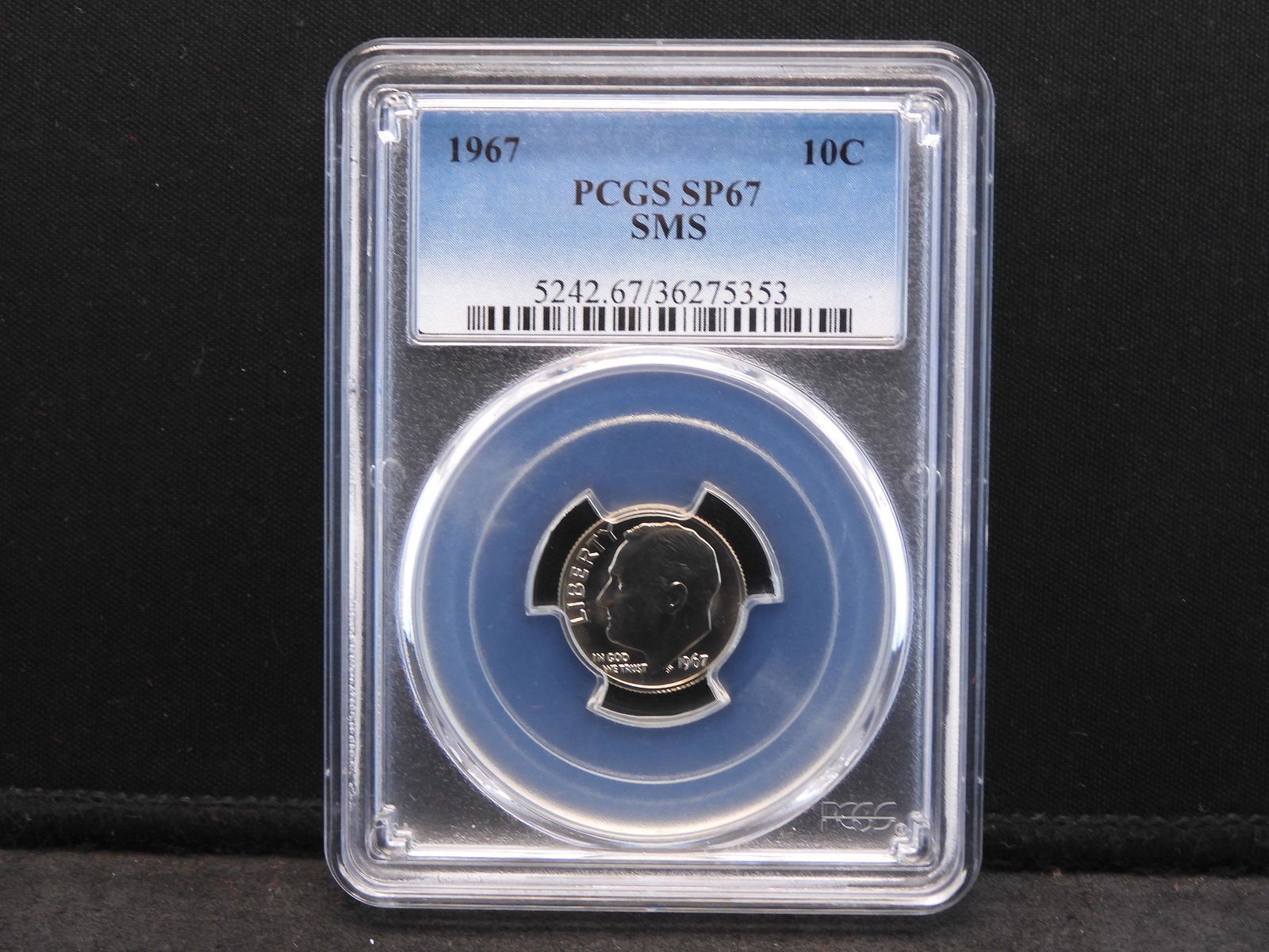 1967 PCGS SP67 SMS Special Mint Set Roosevelt Dime: 1967 PCGS SP67 SMS Special Mint Set Roosevelt Dime