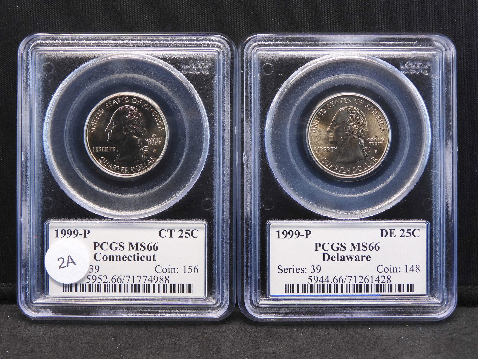 (2) 1999 States Quarters slabbed by PCGS (The top dog (1 of 9)