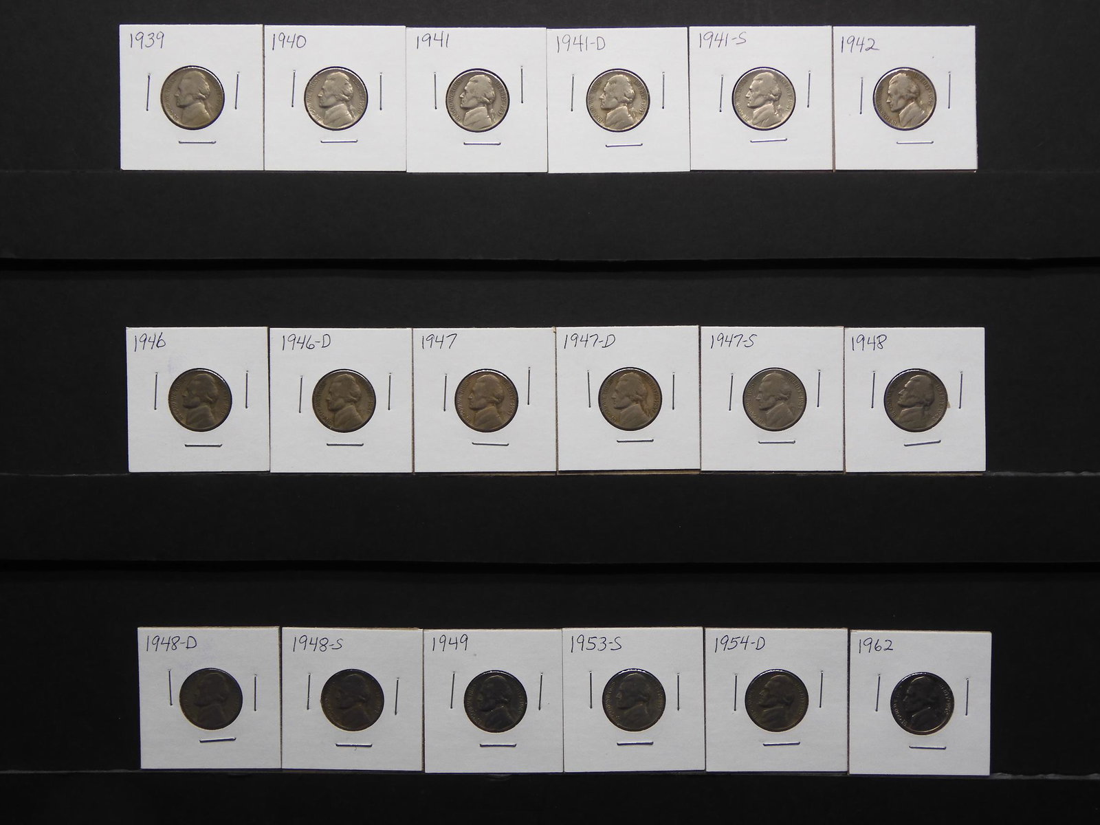 (18) Different Jefferson Nickels 1939-1962: (18) Different Jefferson Nickels 1939-1962