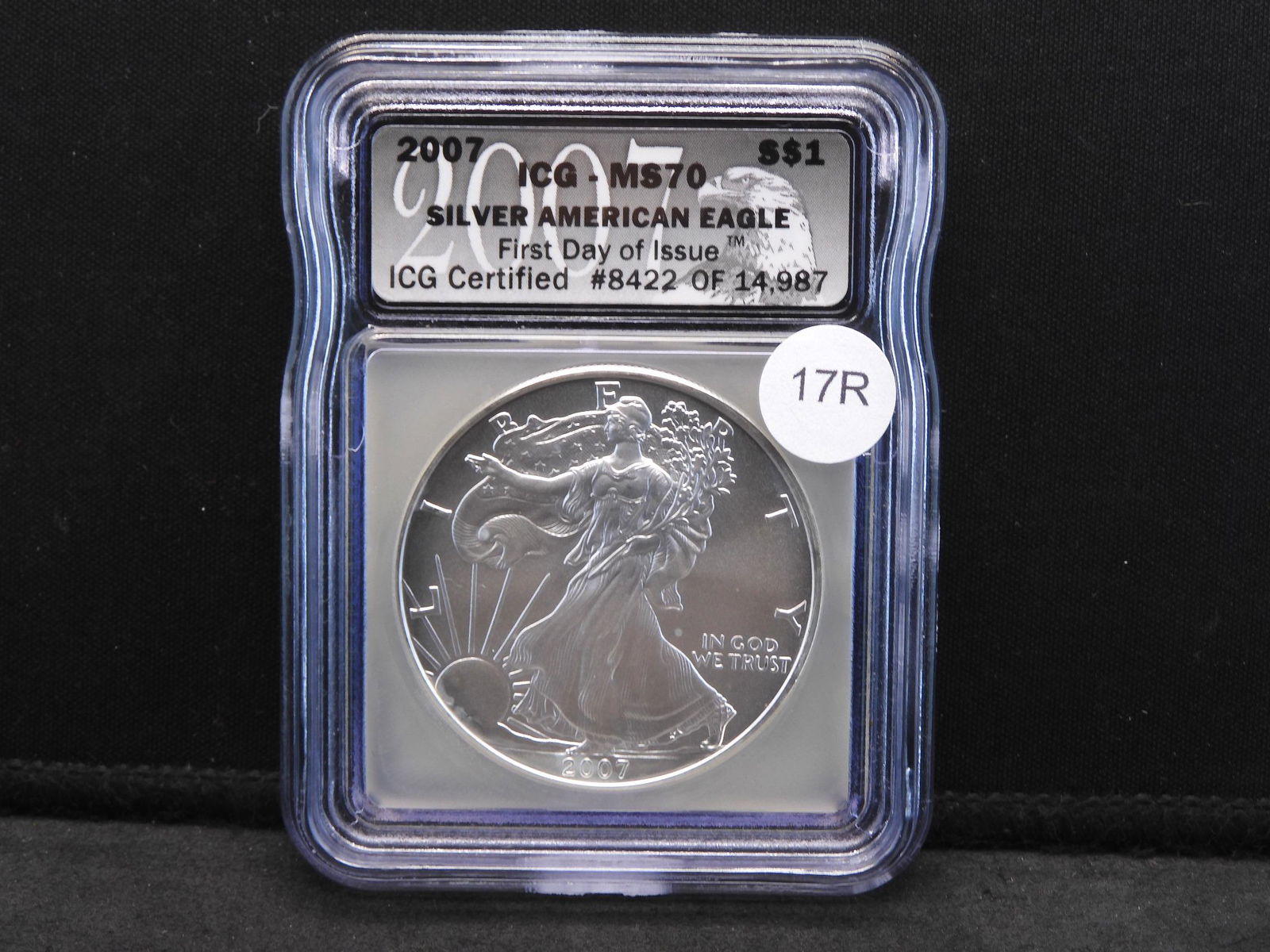 2007 MS70 Silver American Eagle Graded MS70 By ICG (1 of 4)