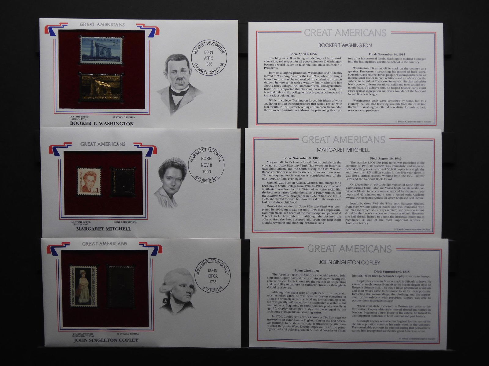 Great Americans On US Stamps Collection With 22 Karat (1 of 7)