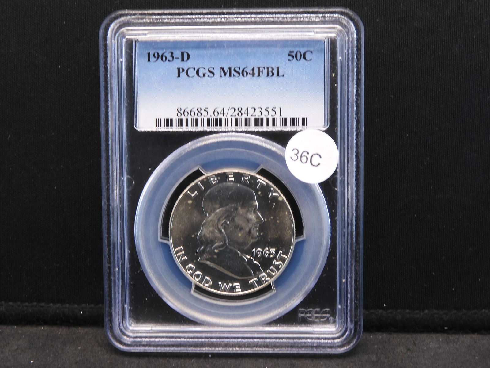1963 D Franklin Half Dollar MS 64 FBL (1 of 4)
