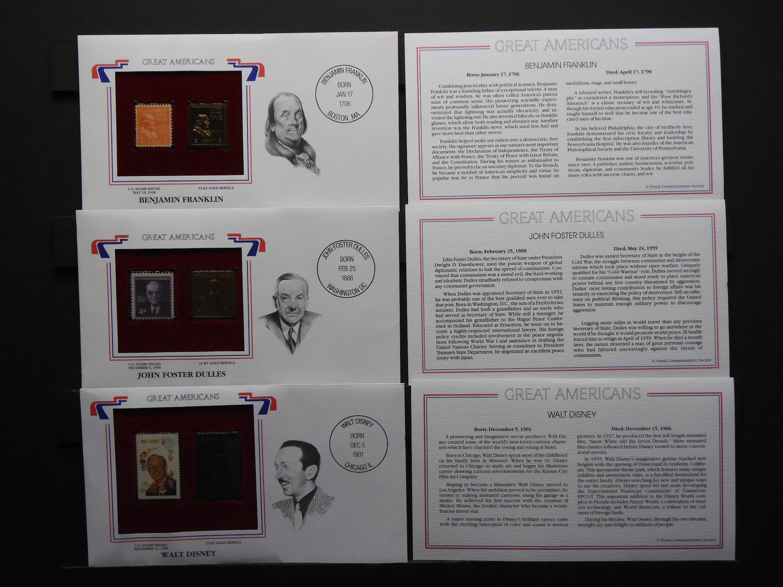 Great Americans On US Stamps Collection With 22 Karat (1 of 7)