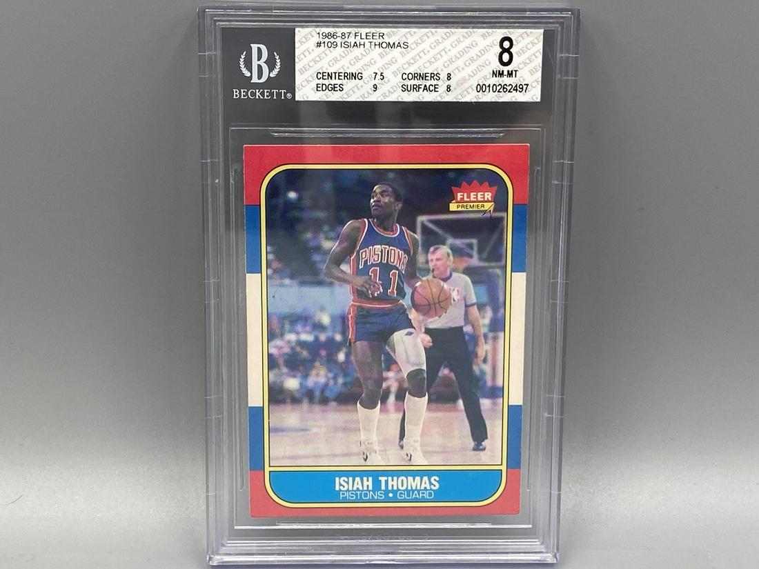 1986-87 Fleer Isiah Thomas #109 Rookie BGS 8 (1 of 2)