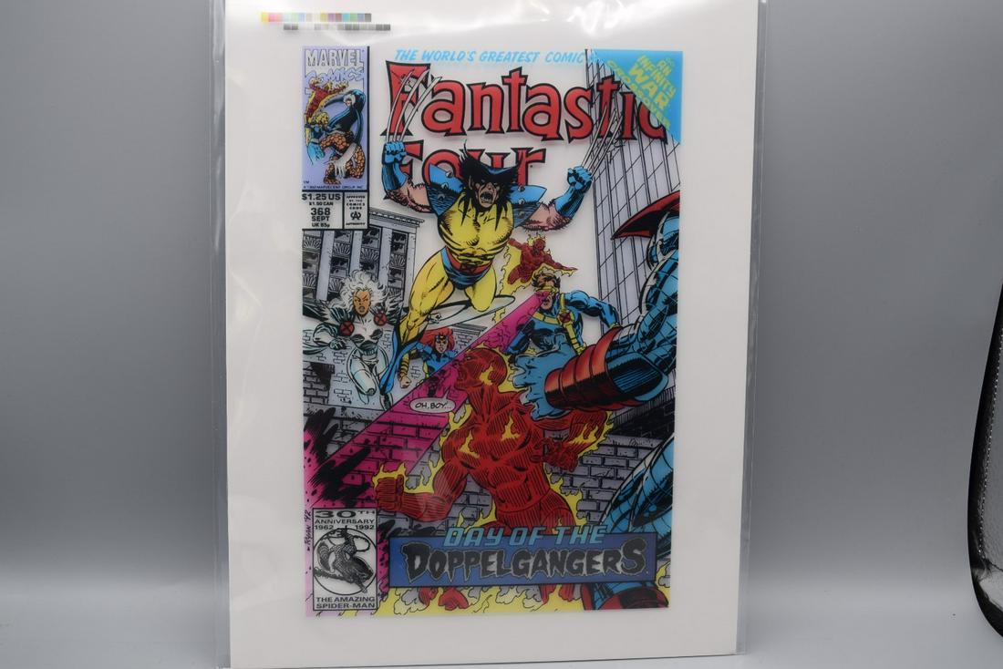 Fantastic Four #368 Cover Production Art Acetate Cel: Fantastic Four #368 Cover Production Art Acetate Cel with Comic Book - Paul Ryan Art