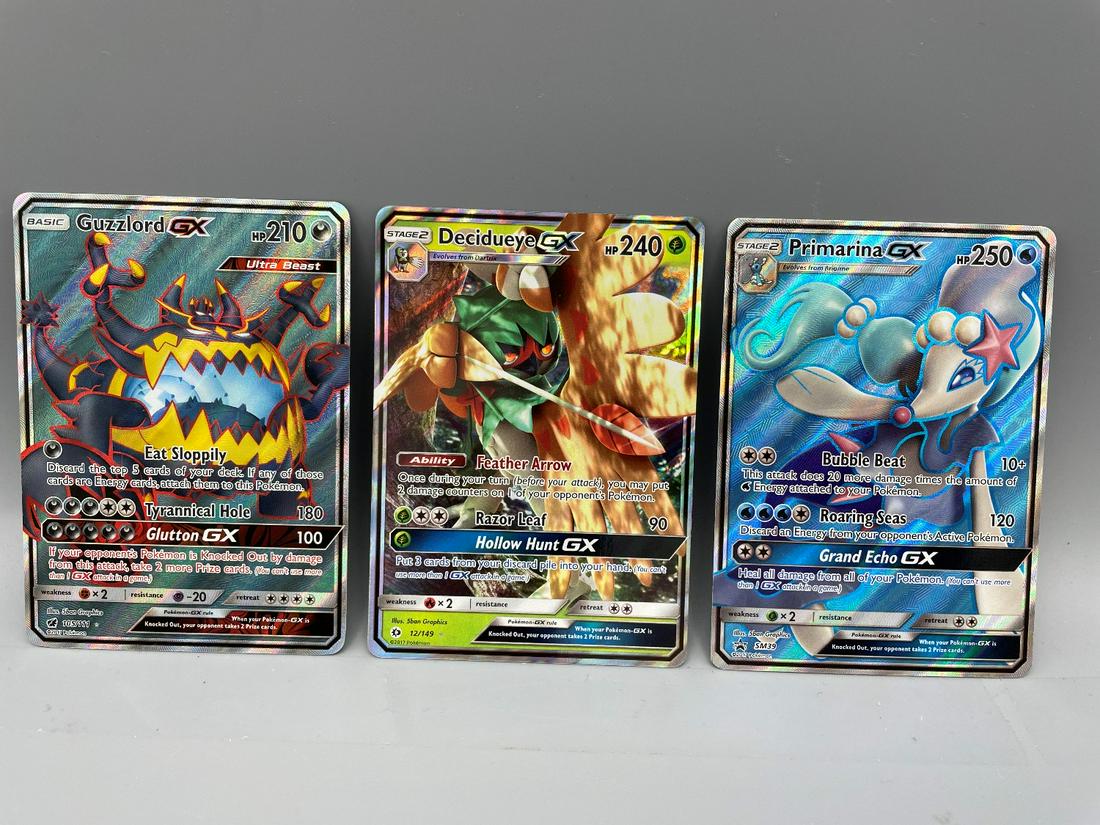 Pokemon Lot of 3 Holos - Guzzlord GX, Decidueye GX, (1 of 2)