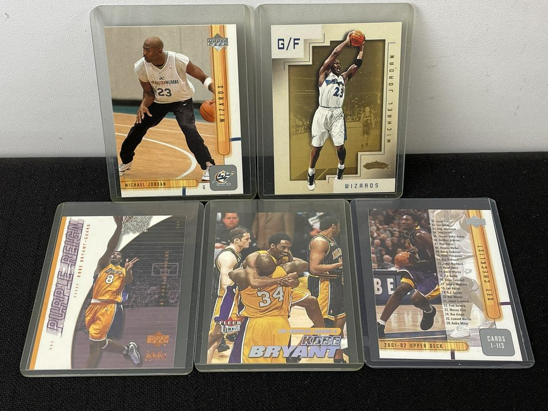 Michael Jordan & Kobe Bryant Lot of 5 Cards (1 of 4)
