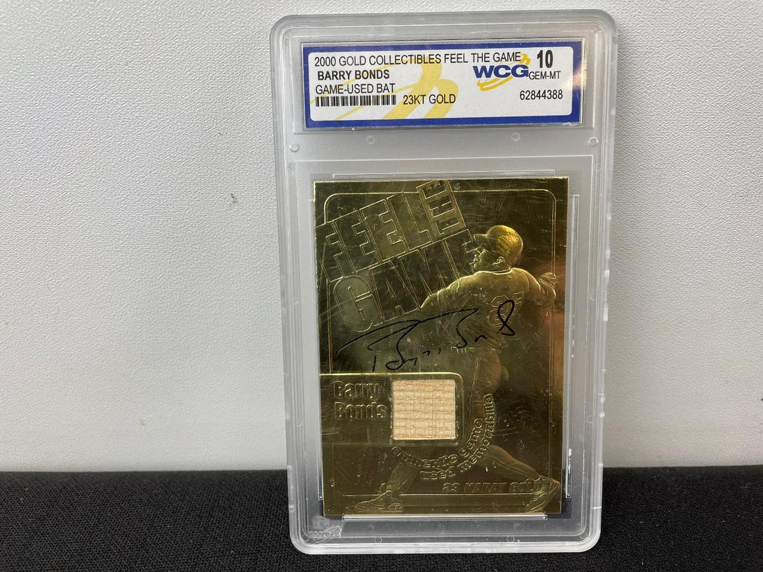 2000 Feel the Game Barry Bonds Gold Foil Card with Game (1 of 2)