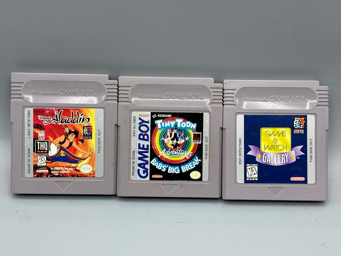 Nintendo Gameboy Lot of 3 Games - Aladdin, Tiny Toon (1 of 2)