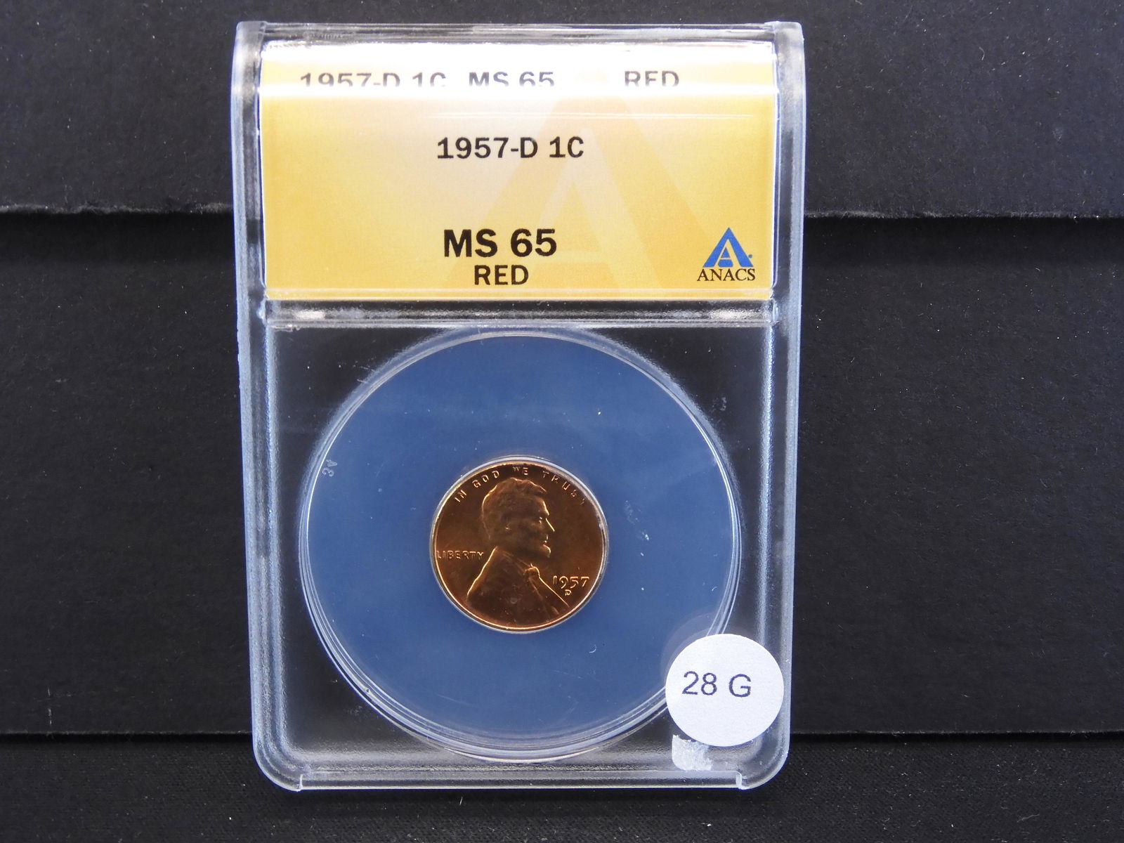 1957-D Lincoln Wheat Cent ANACS MS65RED (1 of 5)