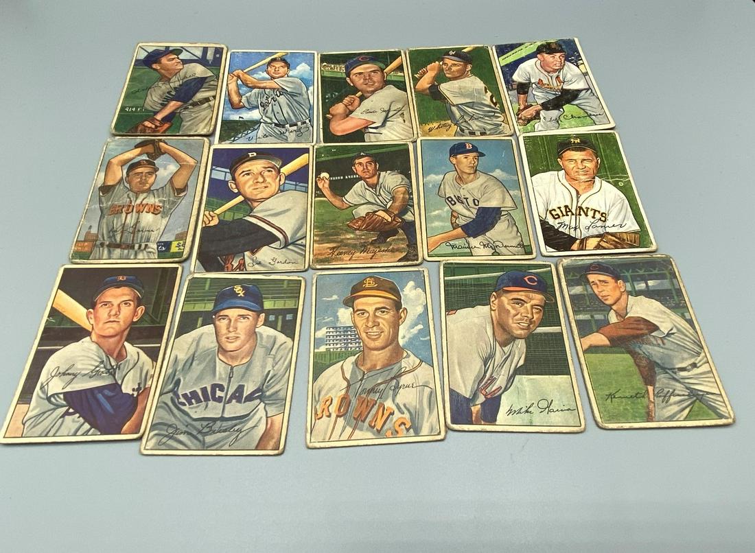 (15) 1952 Bowman Baseball Cards Varying Conditions (1 of 2)