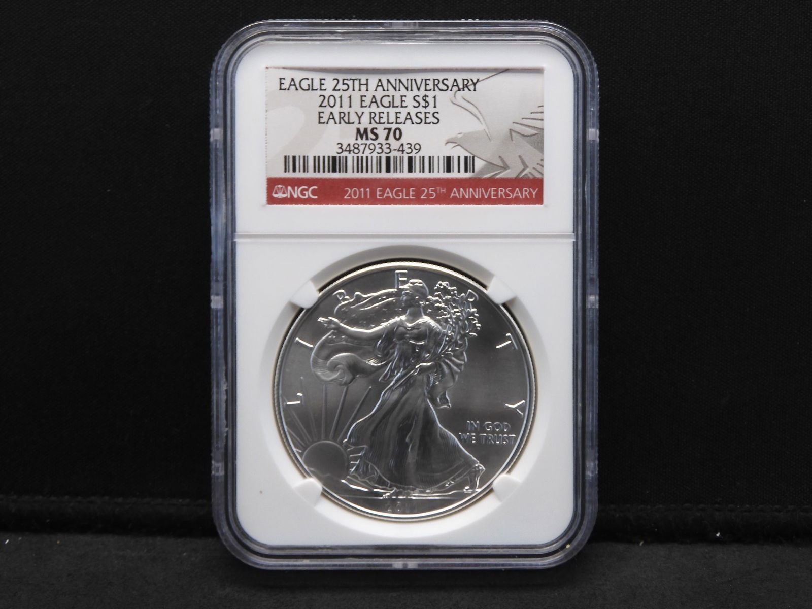 2011 NGC MS70 American Silver Eagle 25th Anniversary - (1 of 4)