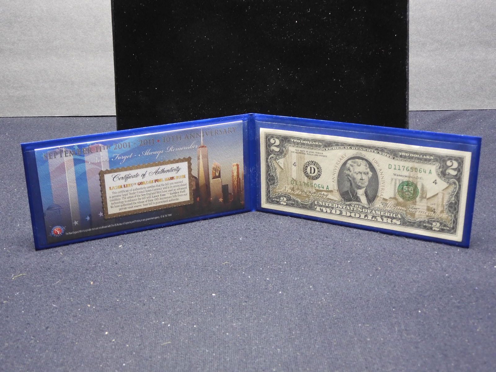 Series 2003 U.S. $2.00 Note w/ Laser Line Golden Foil (1 of 6)