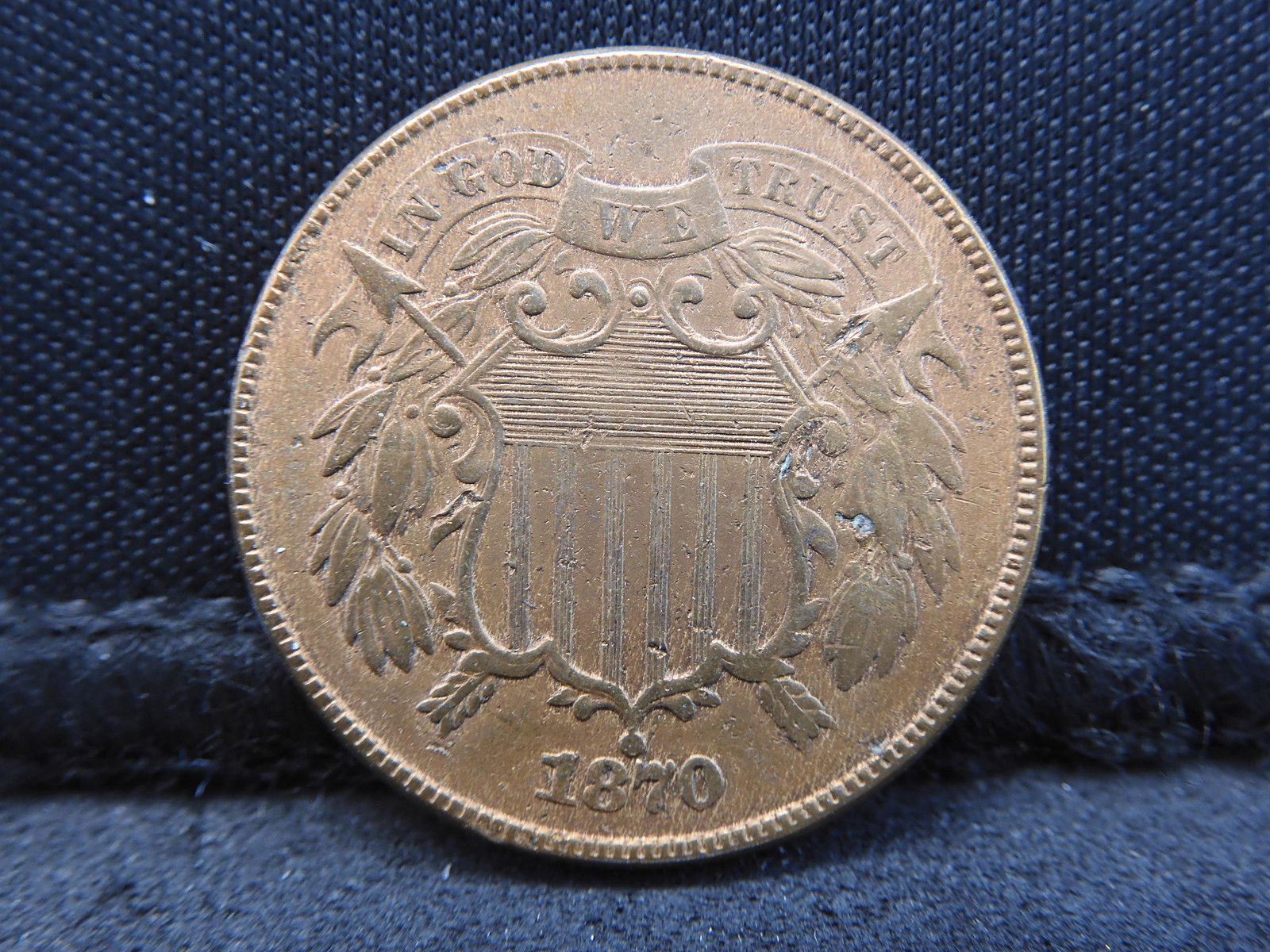 1870 2 Cent Piece High Grade Full Shield Lines!! Better (1 of 2)