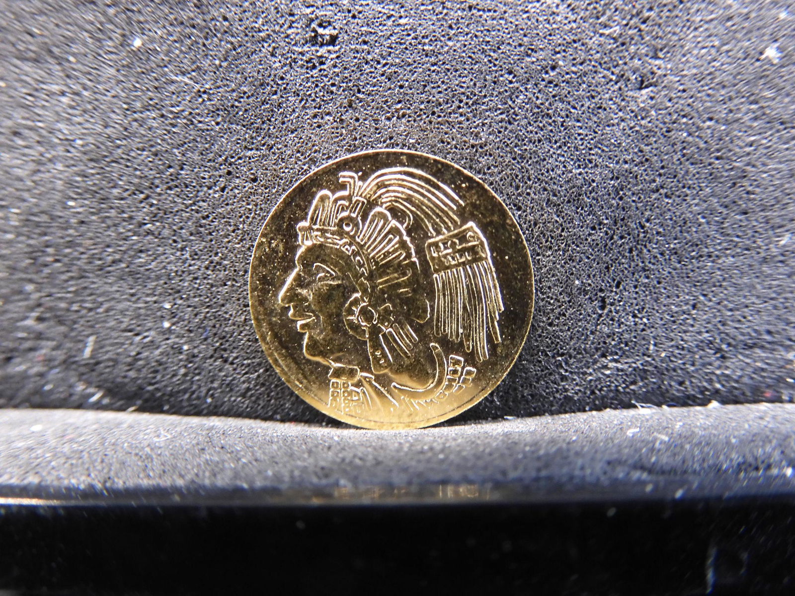 Solid Gold Mexico Maximilian Round Aztec (1 of 3)