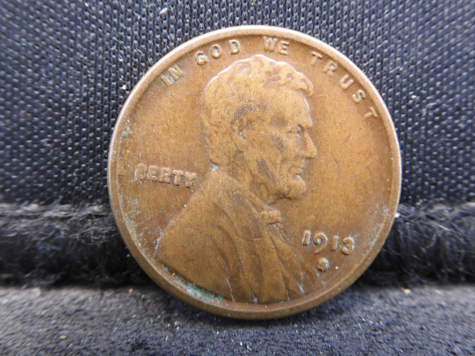 1913-S Lincoln Wheat Cent - Fine+ Condition (1 of 2)