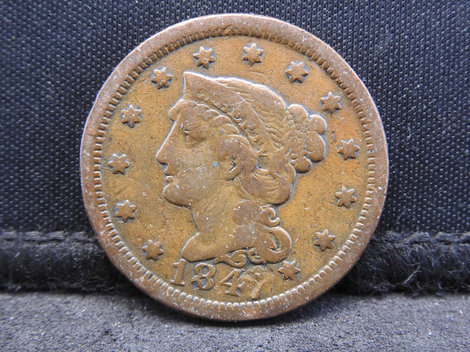 1847 Braided Hair Large Cent - Nice Type Coin (1 of 2)