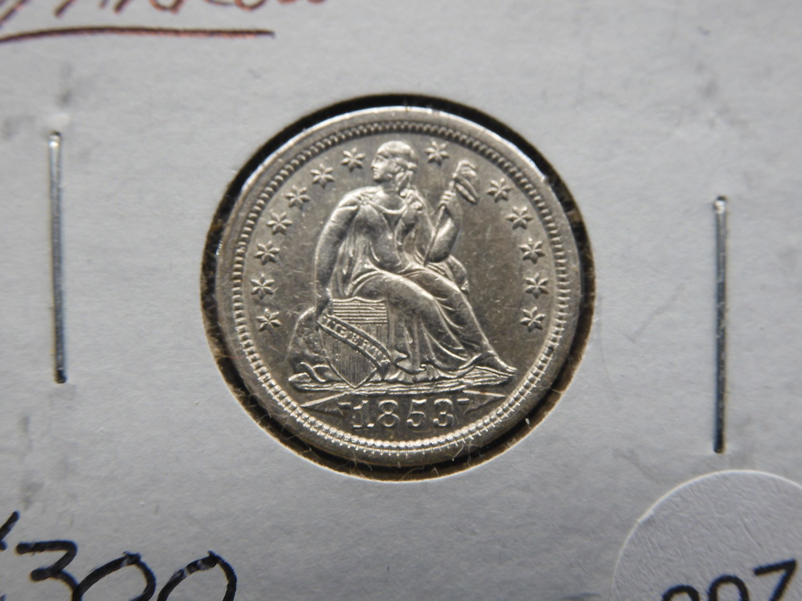 1853-P "W/ARROWS SEATED LIBERTY DIME…"HIGH GRADE" (1 of 3)