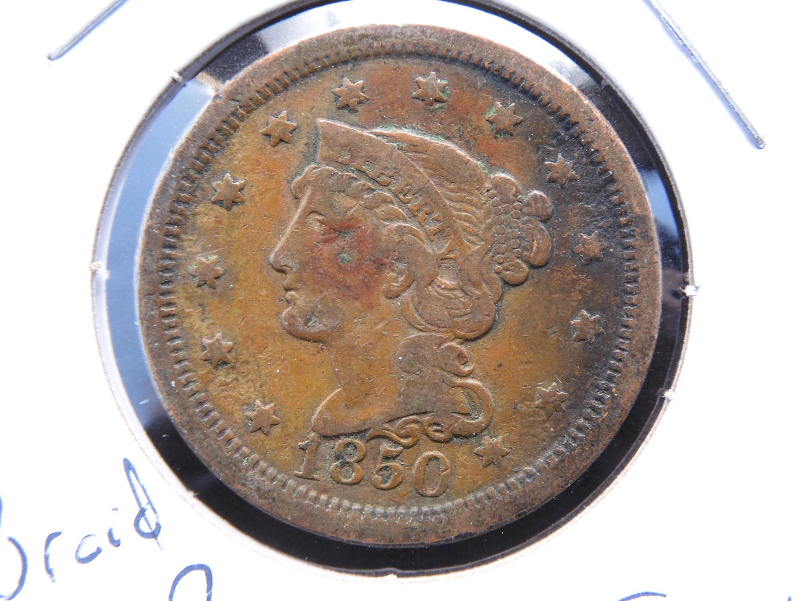 Better 1850 Braided Hair US Large Cent - Full Liberty (1 of 3)