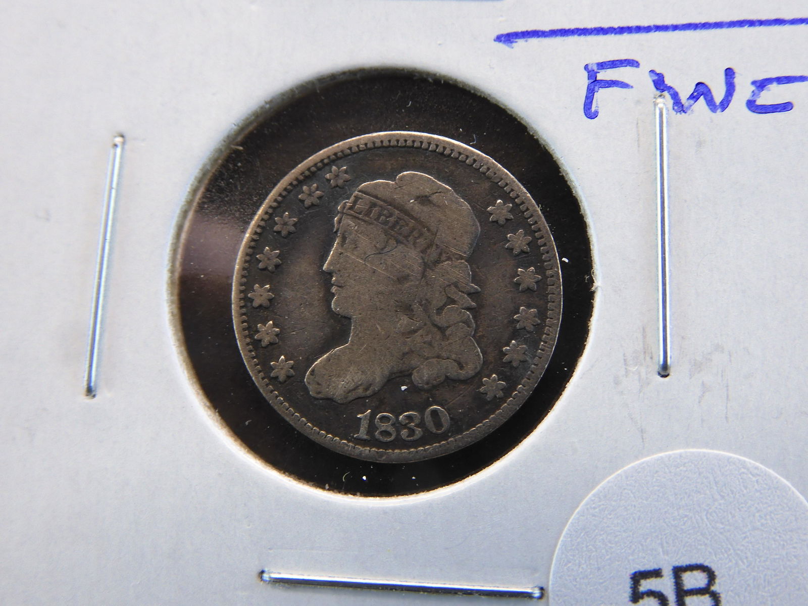 1830 Bust 1/2 Dime.  Fine. (1 of 3)