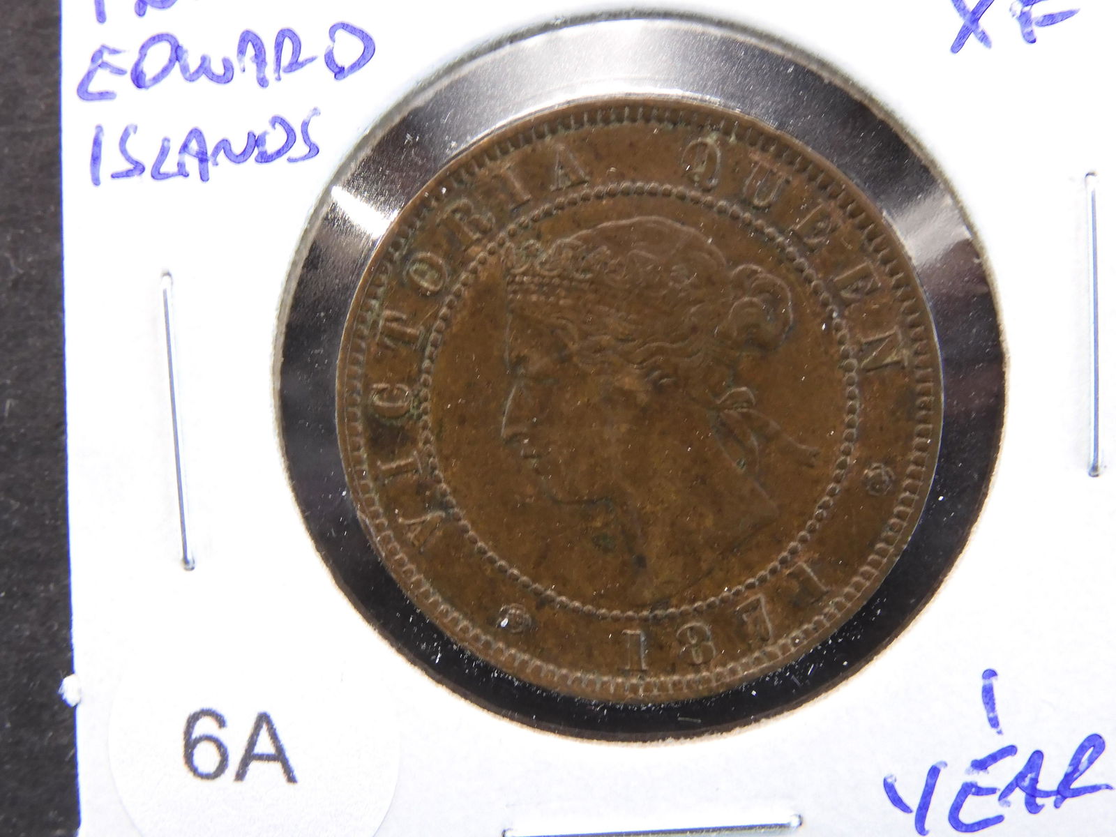 1871 Prince Edward Islands 1c.  XF.  1 Year Type. (1 of 3)