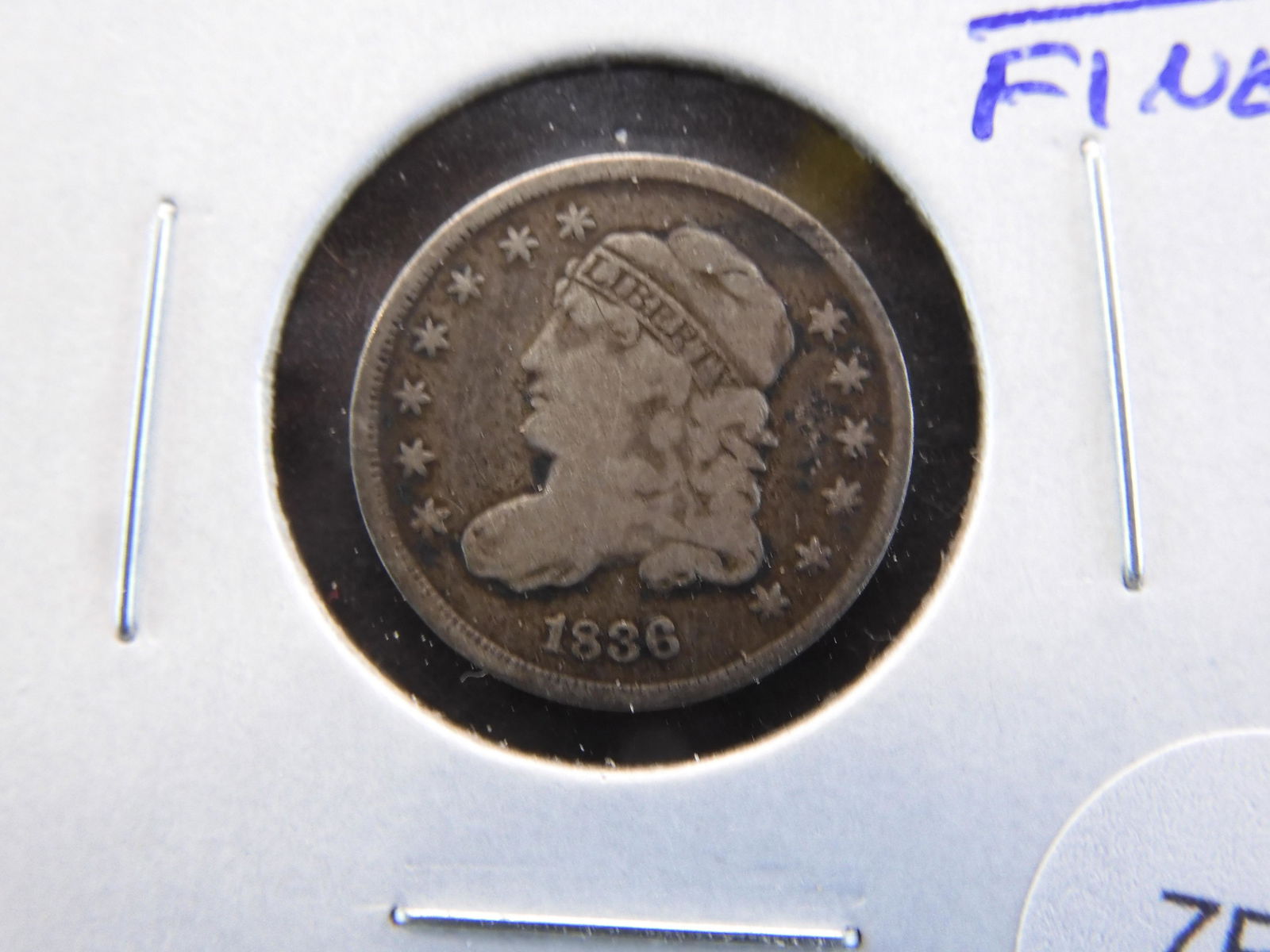 1836 Bust 1/2 Dime.  Fine. (1 of 4)