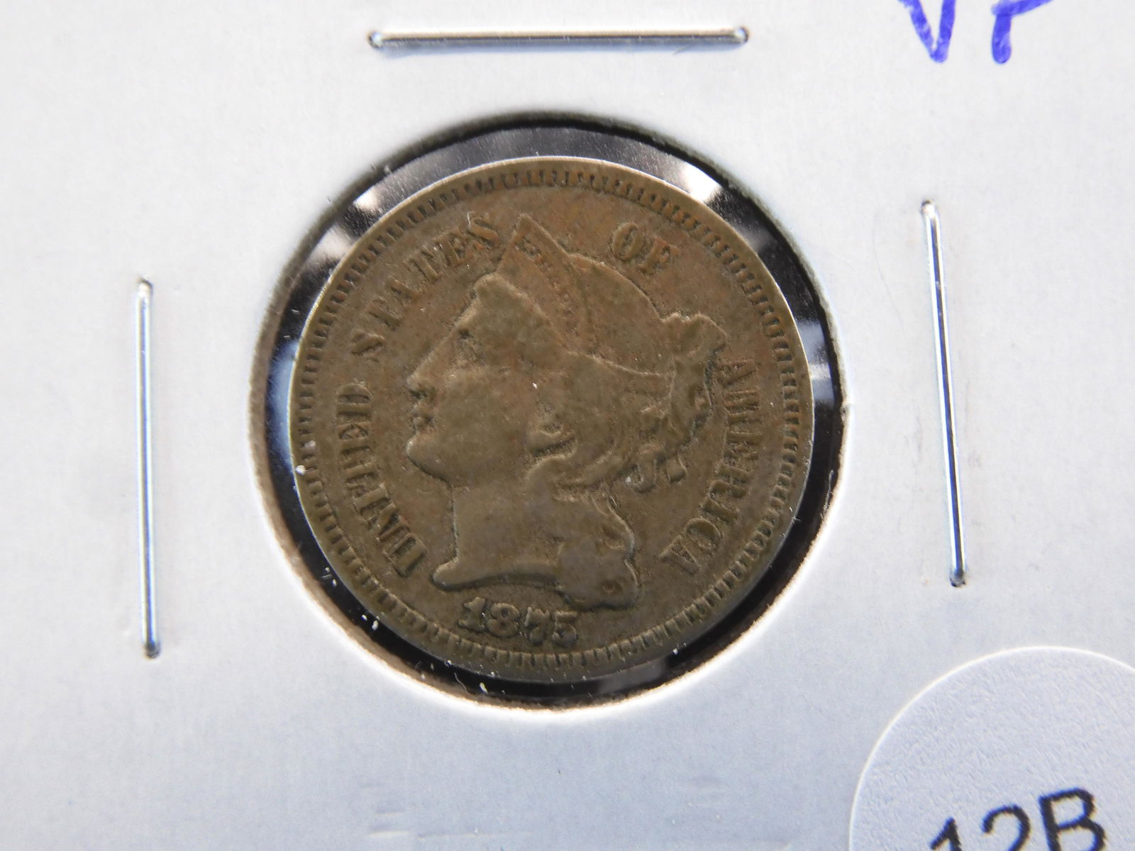 1875 3c Nickel.  VF. (1 of 4)