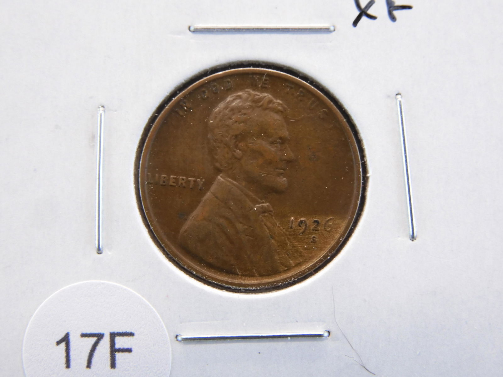 1926-S Lincoln 1c.  XF.  Scarce. (1 of 3)