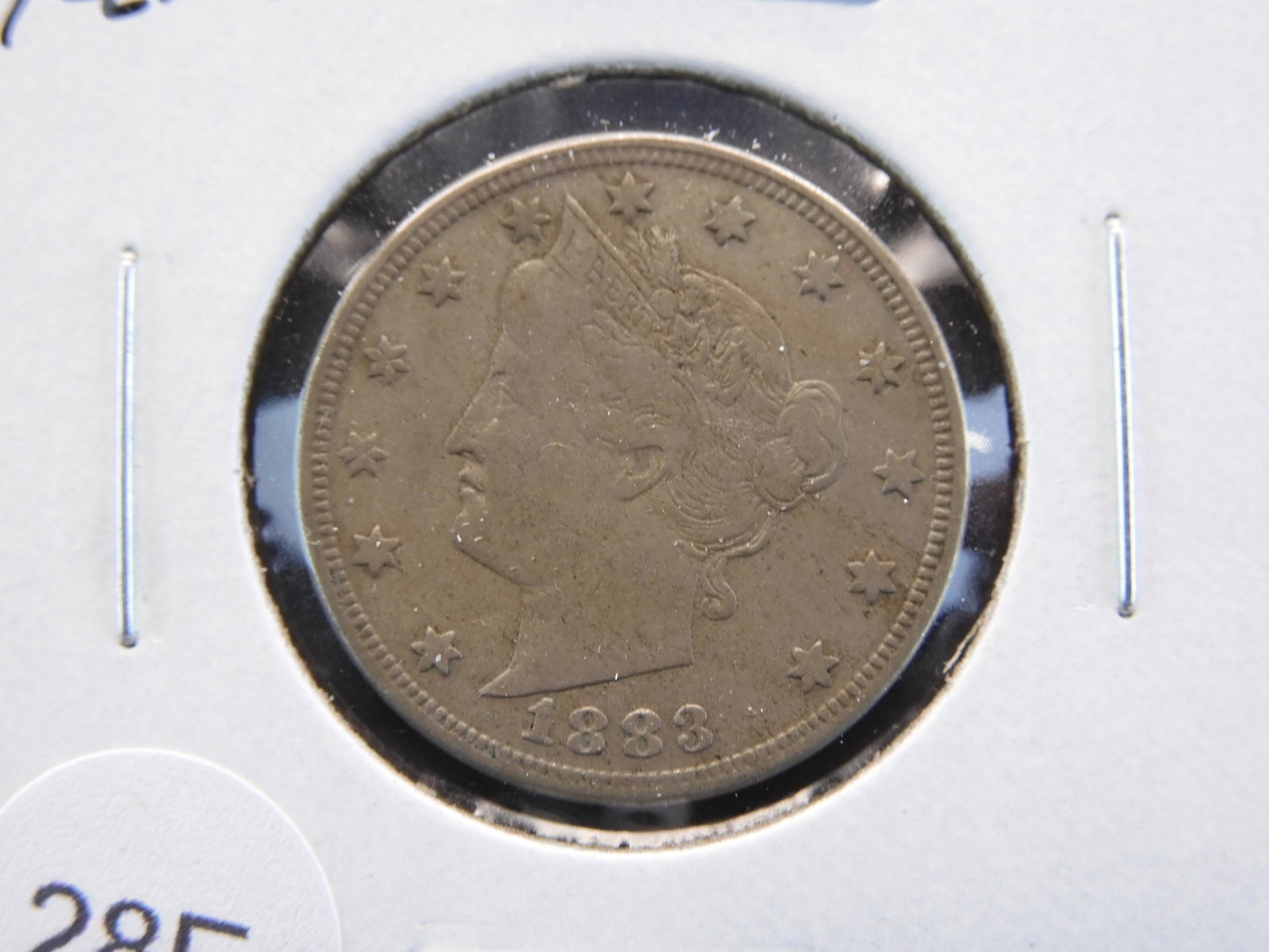 1883 W/Cents Liberty "V" Nickel. XF. Semi-Key.: 1883 W/Cents Liberty "V" Nickel. XF. Semi-Key.