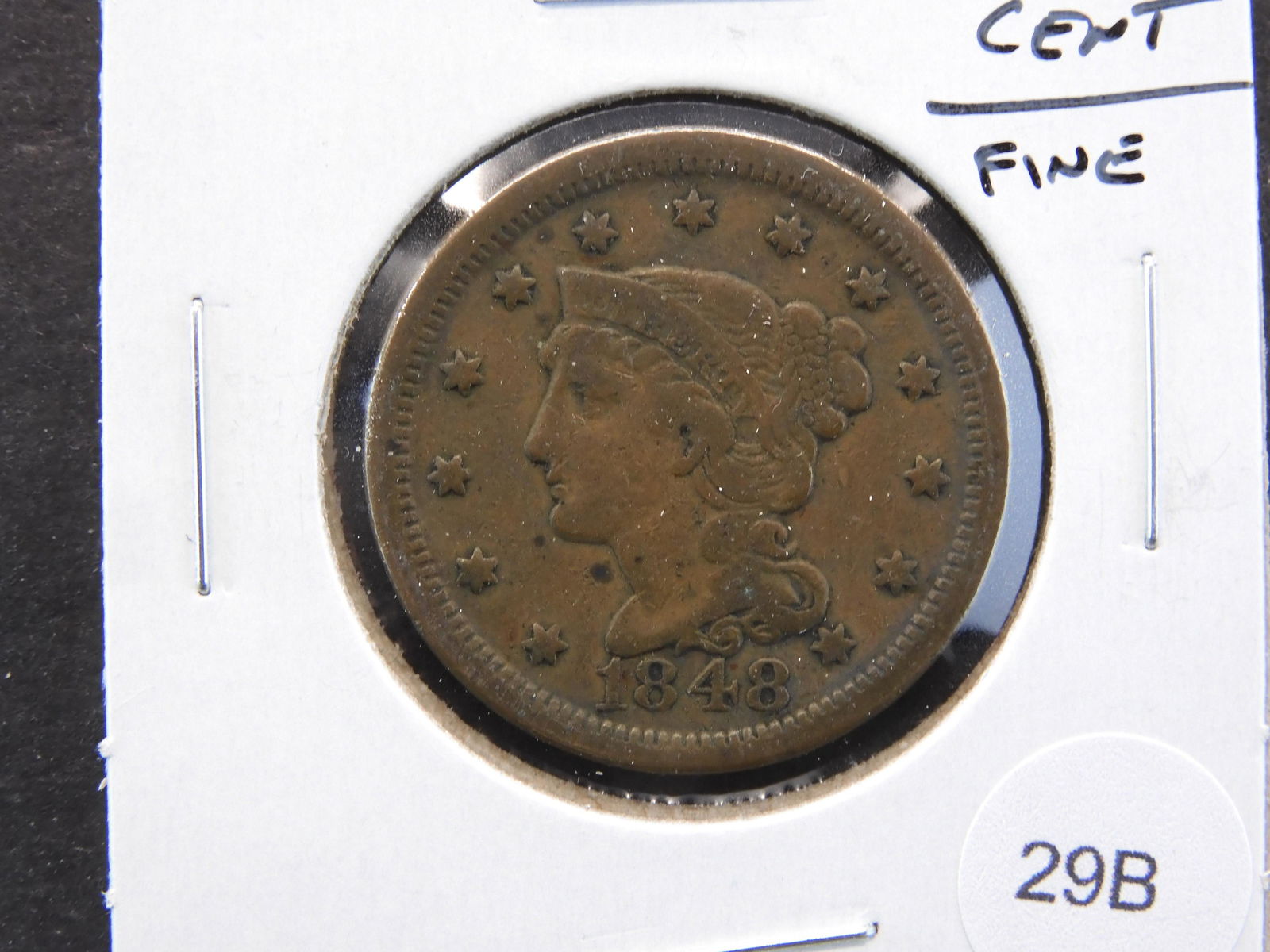 1848 Large Cent.  Fine. (1 of 3)