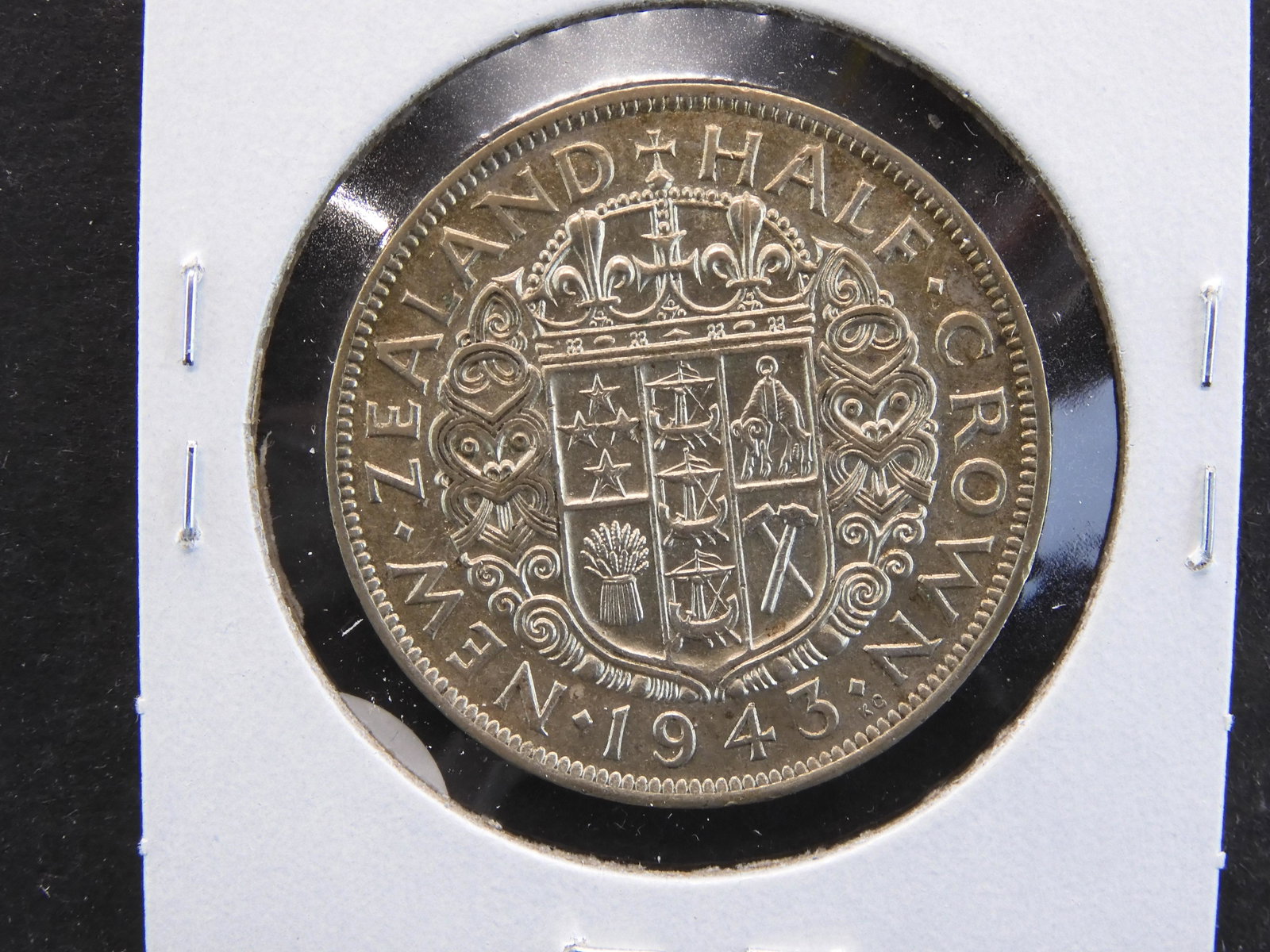 1943 New Zealand Silver Half Crown.: 1943 New Zealand Silver Half Crown.