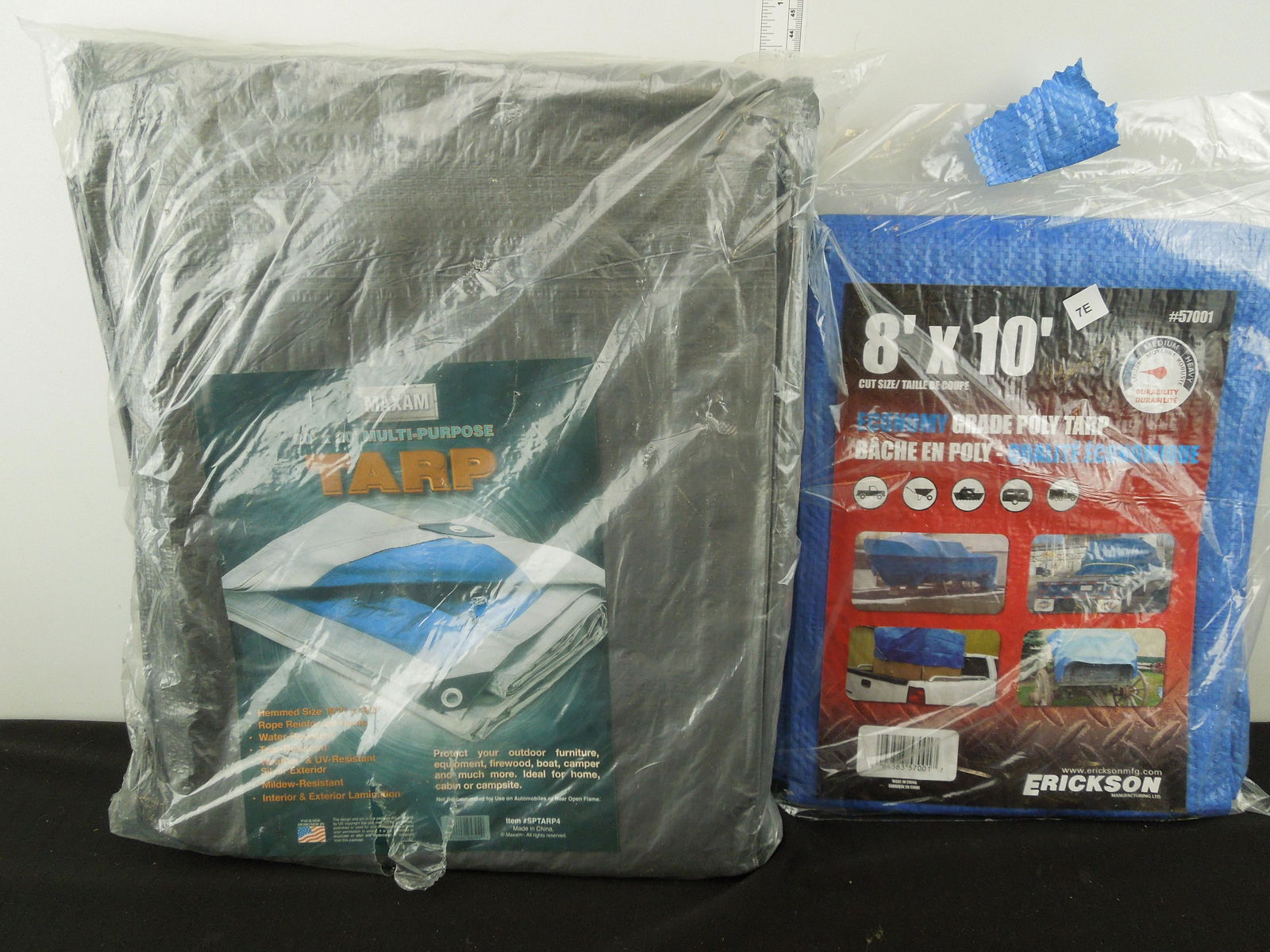 20' X 20' Maxam Multi-Purpose Tarp, Grey Over Blue (1 of 4)
