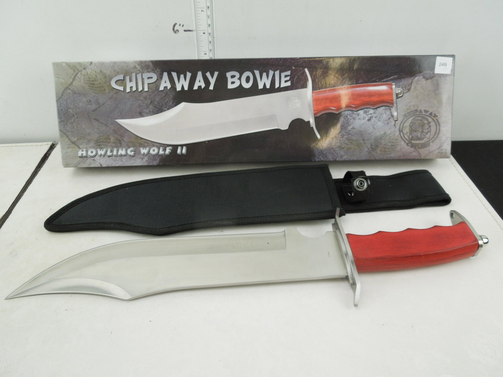 Chipaway Bowie Knife Howling Wolf 11, 17.5 Bowie Knife, (1 of 2)