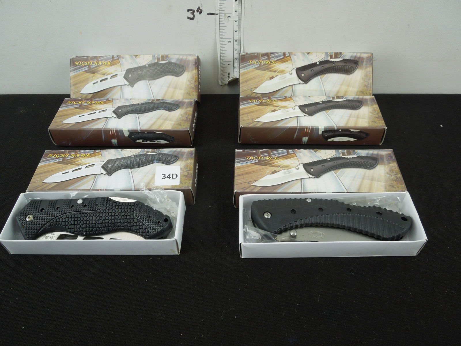 6 - Night Hawk Pocket Knives, 4.5" Closed, Back Lock, (1 of 3)