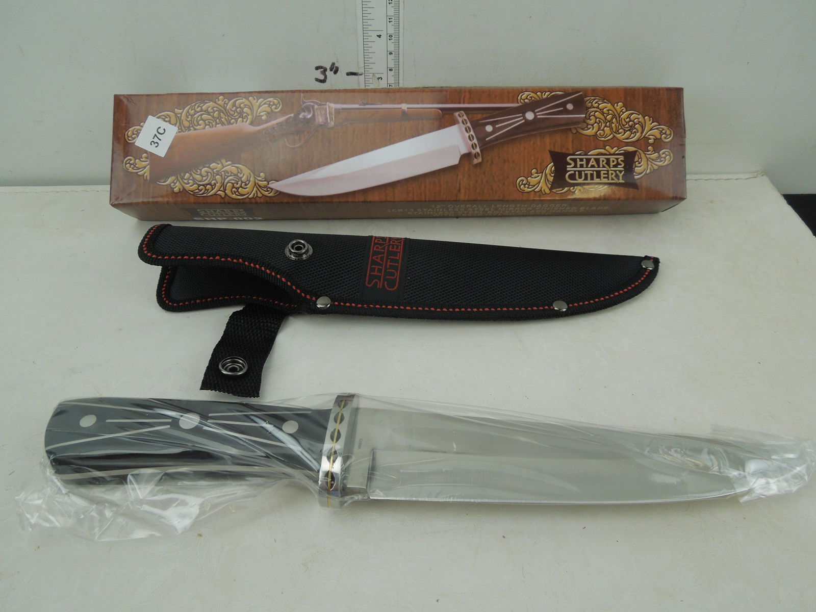 12" Overall Length Fixed Blade, Stainless Steel Mirror (1 of 1)