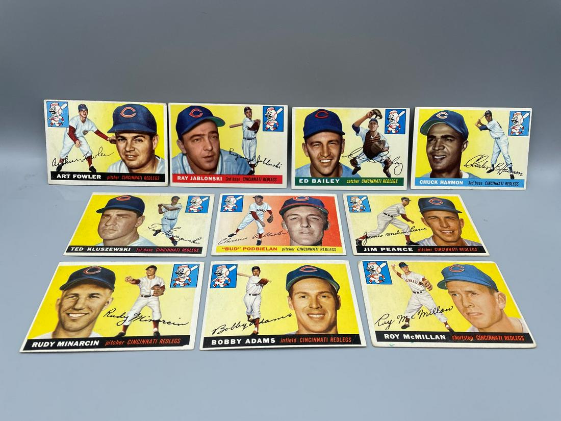 1955 Topps Baseball Lot of 10 Cincinnati Reds- Varying (1 of 8)