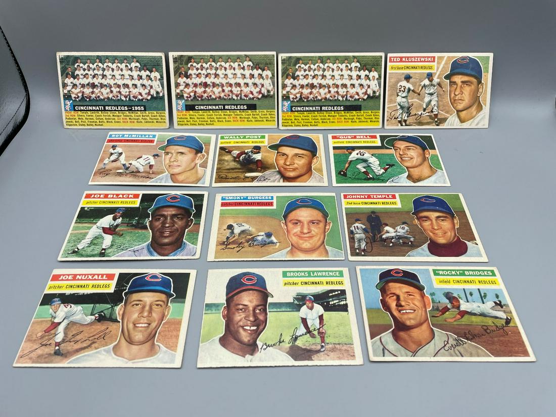 1956 Topps Baseball Lot of 13 Cincinnati Reds - Team (1 of 6)