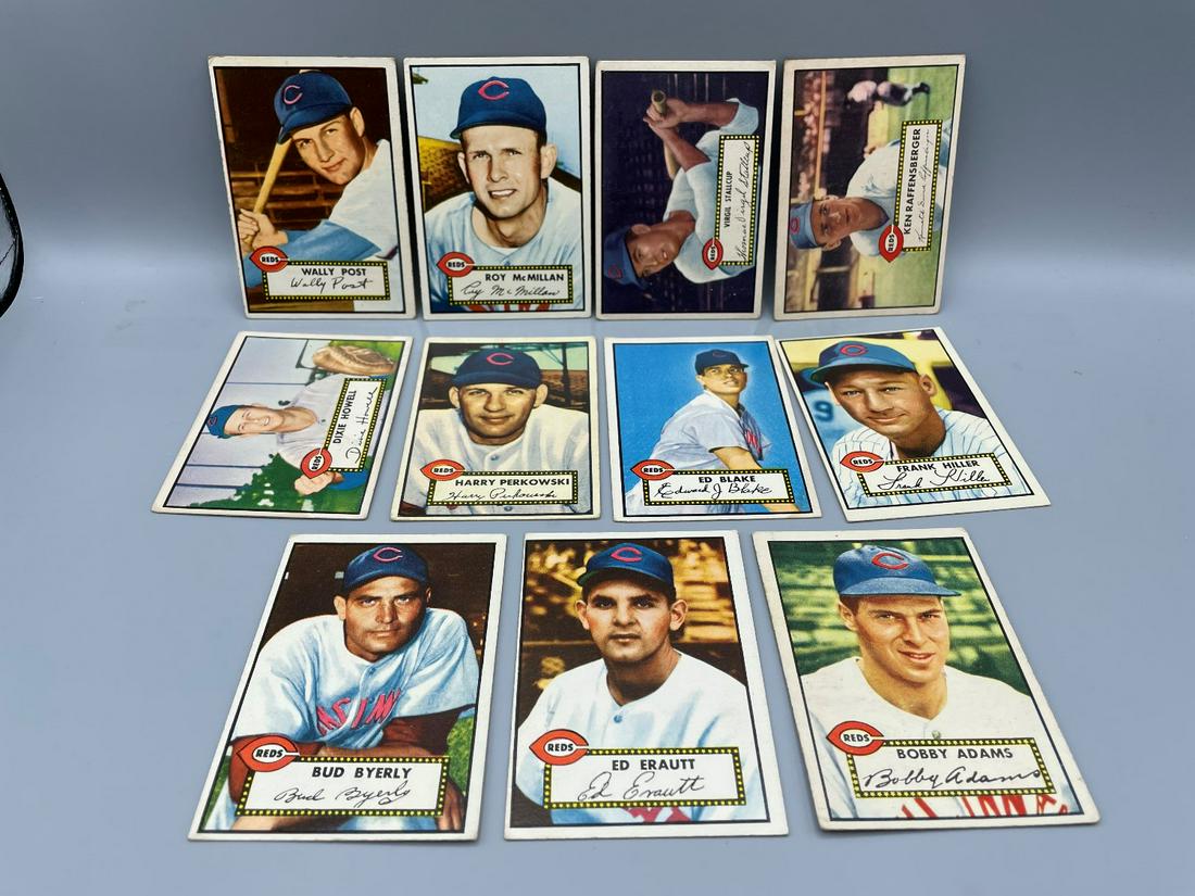 1952 Topps Lot of 11 Cincinnati Reds - Varying (1 of 6)