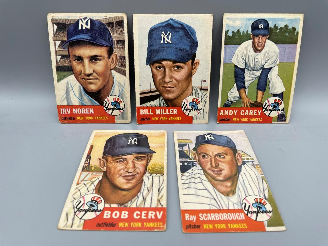 1953 Topps Lot of 5 New York Yankees - Varying (1 of 2)