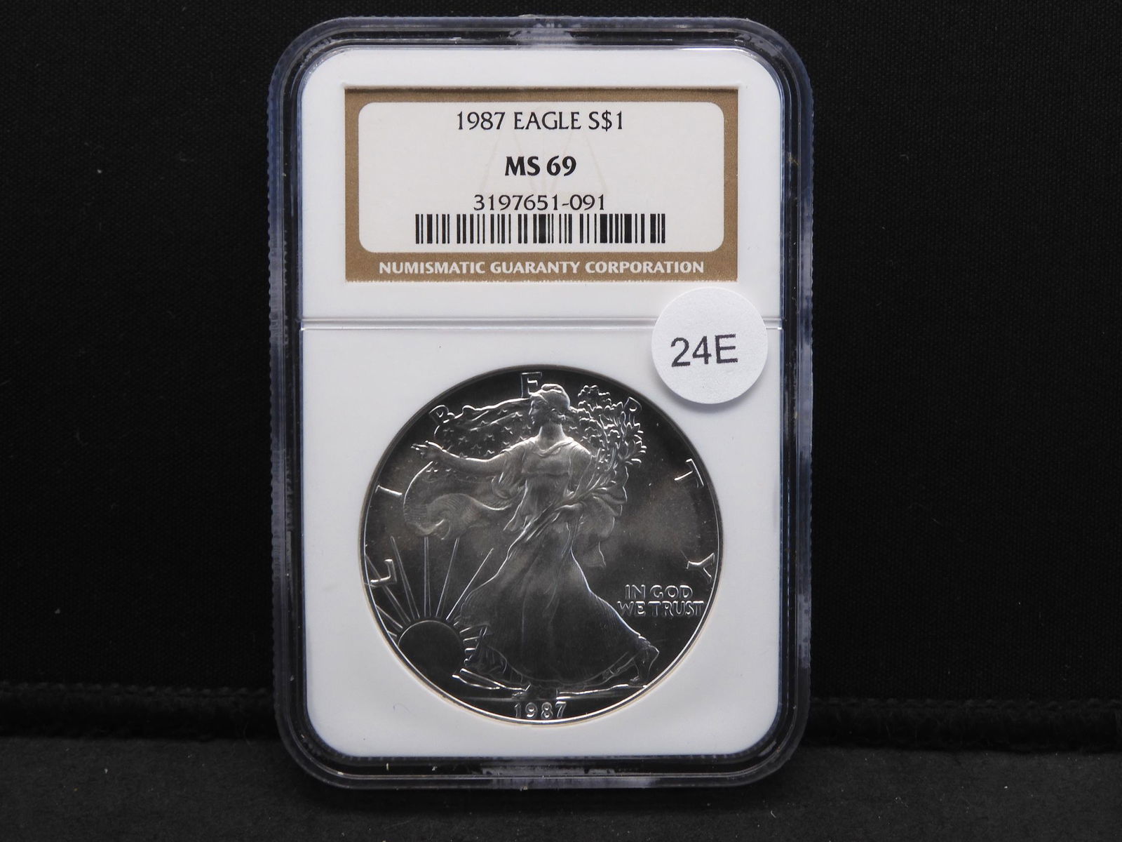 1987 American Silver Eagle S$1 -1 oz. Fine Silver MS69 (1 of 4)