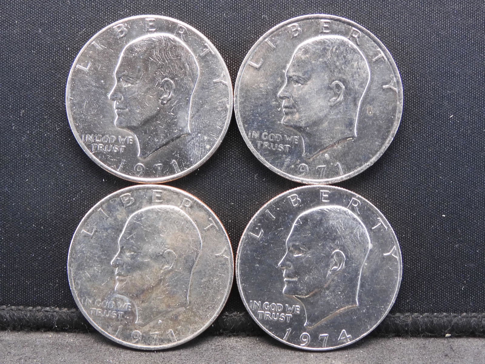 1971 , 71-D, 71-D ,74 Clad  Ike Dollars (1 of 3)