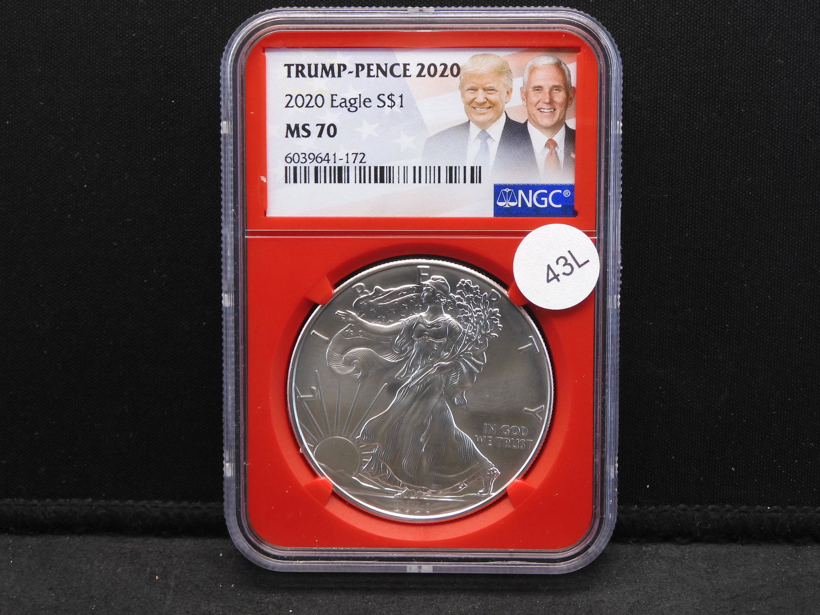 Trump-Pence 2020 American Silver Eagle NGC MS 70 (1 of 4)