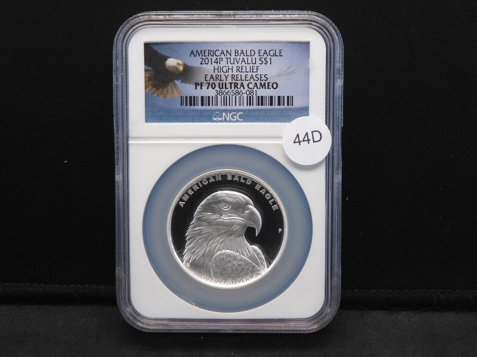 2014-P American Bald Eagle Tuvalu S$1 High Rel. Early: 2014-P American Bald Eagle Tuvalu S$1 High Rel. Early Releases PF70 Ultra Cameo 999 Silver 1 oz. PNG