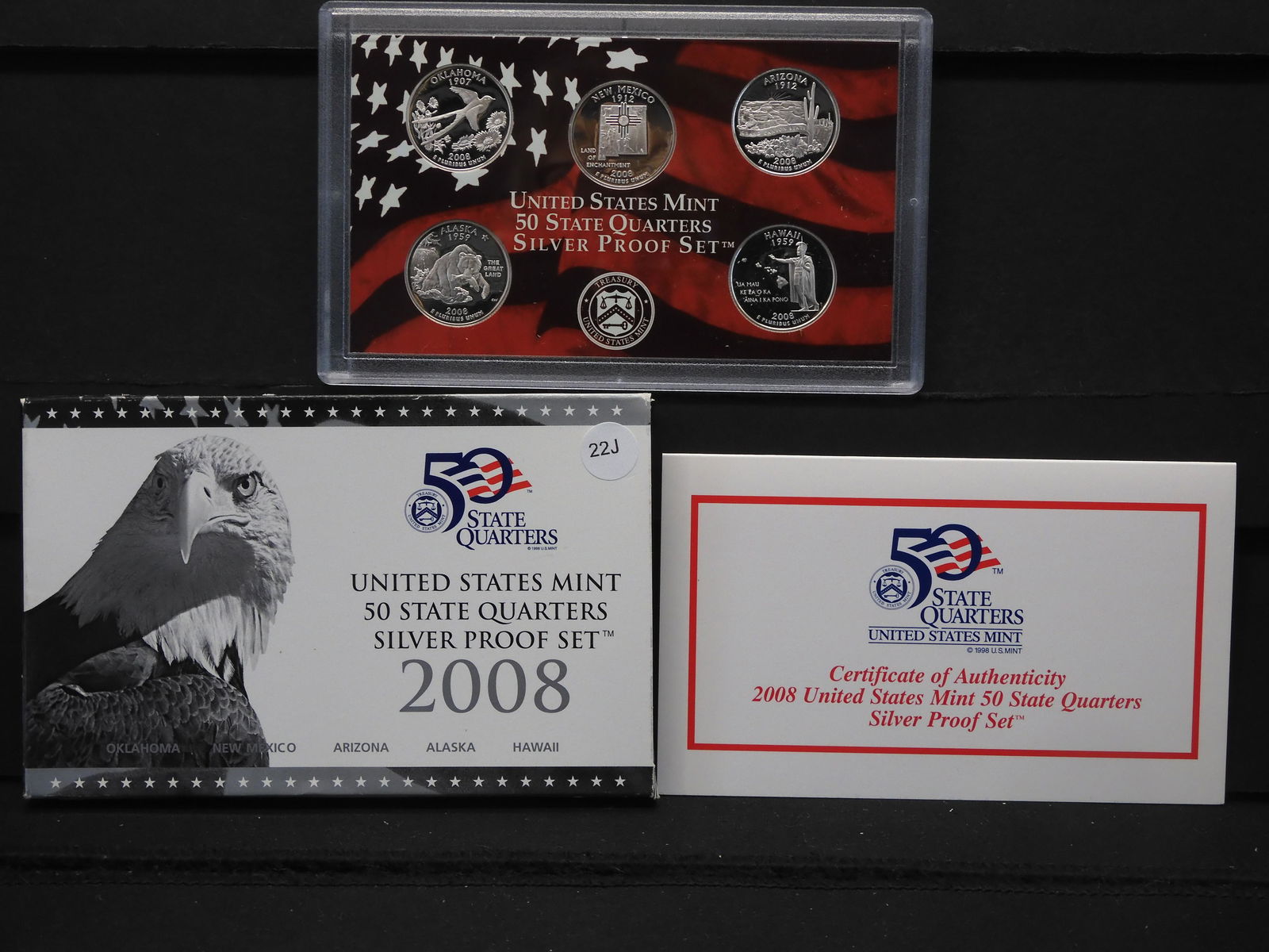 2008-S US Mint 50 State Quarters Silver Proof Set (1 of 4)