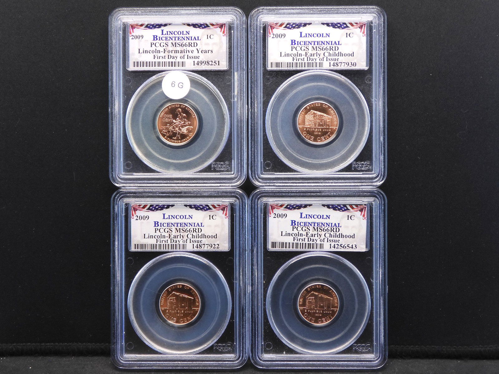 (4) 2009 P Lincoln Bicentennial Cents - PCGS MS 66 Rd (1 of 9)