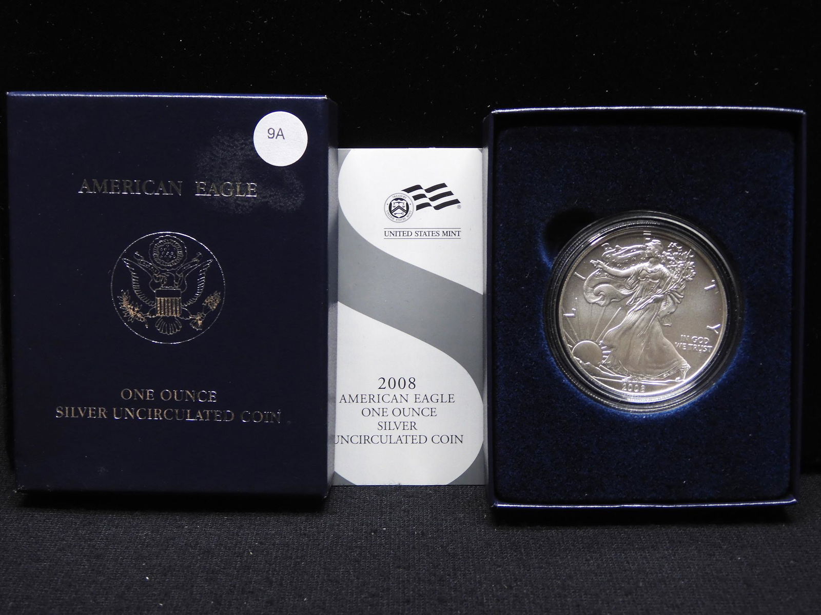 2008 W UNC. American Silver Eagle US Mint One Ounce OGB (1 of 4)